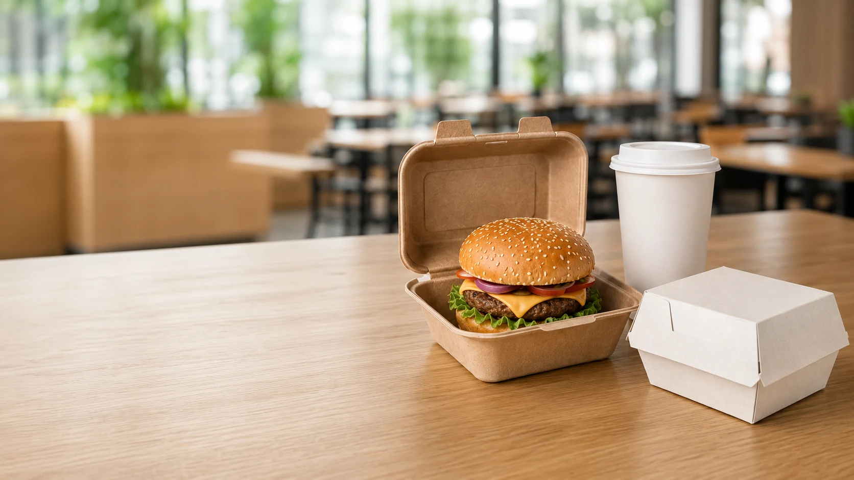 Custom food packaging for restaurant takeaway service