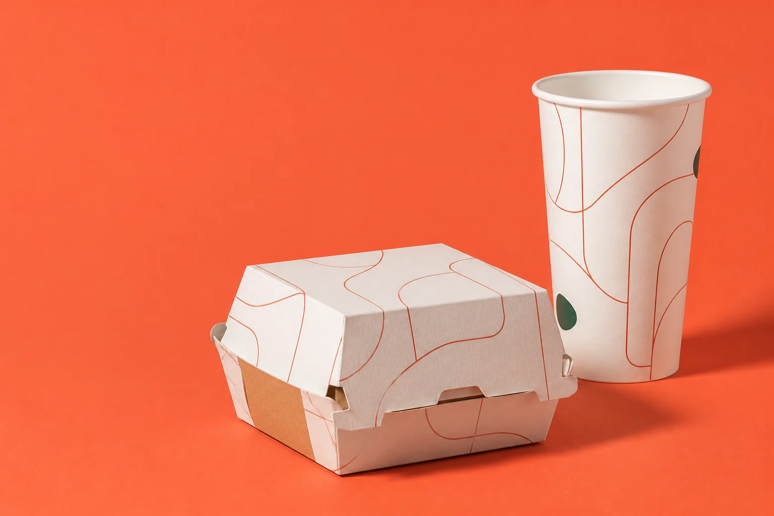 Custom printed food box and paper cup